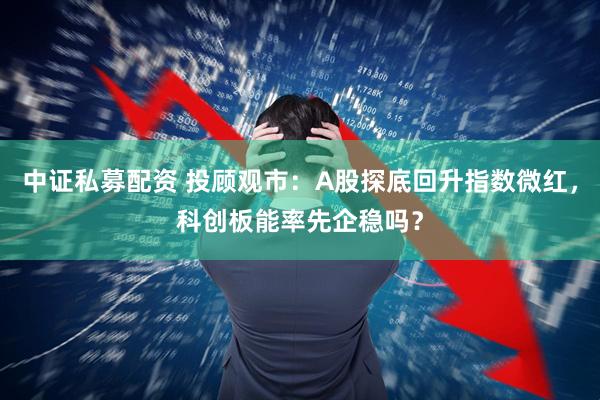 中证私募配资 投顾观市：A股探底回升指数微红，科创板能率先企稳吗？