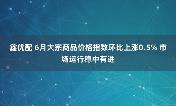 鑫优配 6月大宗商品价格指数环比上涨0.5% 市场运行稳中有进